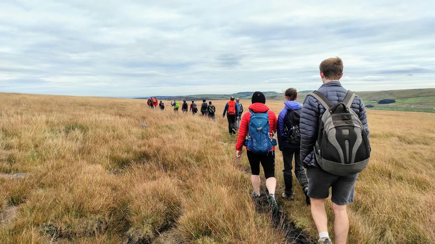 Ramblers walking coastal path
